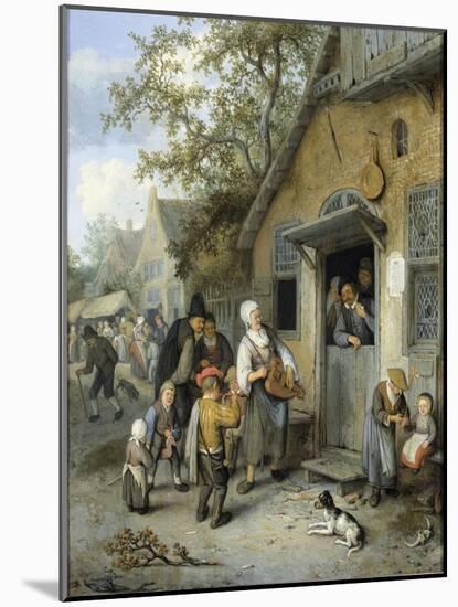 Country Kermis (Oil on Panel)-Cornelis Dusart-Mounted Giclee Print