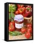 Country Kitchen Scene with Home Made Chutney and Ingredients - Tomatoes and Peppers, UK-Gary Smith-Framed Stretched Canvas