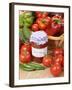 Country Kitchen Scene with Home Made Chutney and Ingredients - Tomatoes and Peppers, UK-Gary Smith-Framed Photographic Print