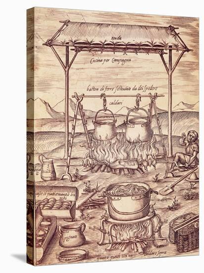 Country Kitchen-Bartolomeo Scappi-Stretched Canvas