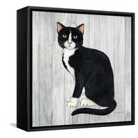 Country Kitty I on Wood-David Cater Brown-Framed Stretched Canvas