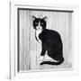 Country Kitty I on Wood-David Cater Brown-Framed Art Print