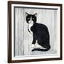 Country Kitty I on Wood-David Cater Brown-Framed Art Print