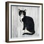 Country Kitty I on Wood-David Cater Brown-Framed Art Print