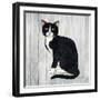 Country Kitty I on Wood-David Cater Brown-Framed Art Print