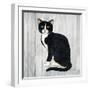 Country Kitty I on Wood-David Cater Brown-Framed Art Print