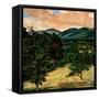 "Country Landscape,"August 1, 1946-Luigi Lucioni-Framed Stretched Canvas