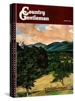 "Country Landscape," Country Gentleman Cover, August 1, 1946-Luigi Lucioni-Stretched Canvas