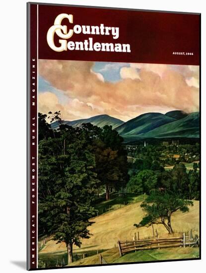 "Country Landscape," Country Gentleman Cover, August 1, 1946-Luigi Lucioni-Mounted Giclee Print