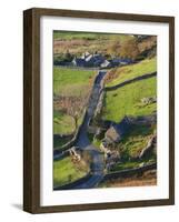 Country lane and houses, Snowdonia, North Wales-Peter Adams-Framed Photographic Print