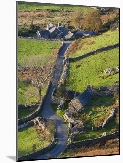 Country lane and houses, Snowdonia, North Wales-Peter Adams-Mounted Photographic Print