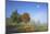 Country Lane Through the Meadows of the Eastern Rhšn Near Breitungen, Fog, Decreasing Moon-Uwe Steffens-Mounted Photographic Print