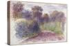 Country Lane (W/C on White Wove Paper)-Pierre-Auguste Renoir-Stretched Canvas