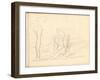 Country Lane with Trees (Pencil on Paper)-Claude Monet-Framed Giclee Print