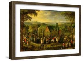 Country Life with a Wedding Scene-Jan Brueghel the Elder-Framed Giclee Print