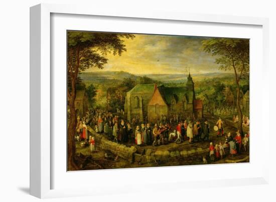 Country Life with a Wedding Scene-Jan Brueghel the Elder-Framed Giclee Print