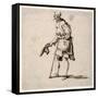 Country Man Standing and Doffing His Cap-Johann Wilhelm Baur-Framed Stretched Canvas