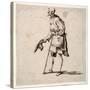 Country Man Standing and Doffing His Cap-Johann Wilhelm Baur-Stretched Canvas