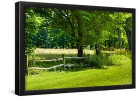 Country Meadow Wooden Fence in Berkshires Photo Poster Print-null-Framed Poster