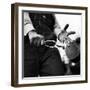 Country Music: Close Up of Spoons Being Played by Man in Overalls-Eric Schaal-Framed Photographic Print