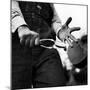 Country Music: Close Up of Spoons Being Played by Man in Overalls-Eric Schaal-Mounted Photographic Print