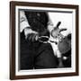 Country Music: Close Up of Spoons Being Played by Man in Overalls-Eric Schaal-Framed Photographic Print