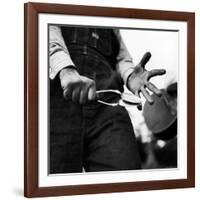 Country Music: Close Up of Spoons Being Played by Man in Overalls-Eric Schaal-Framed Photographic Print