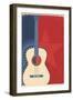 Country Music Poster with Guitar on Old Paper Texture-Tancha-Framed Art Print