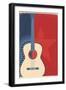 Country Music Poster with Guitar on Old Paper Texture-Tancha-Framed Art Print