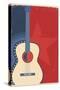 Country Music Poster with Guitar on Old Paper Texture-Tancha-Stretched Canvas