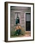 Country Musician, Fred Price, Sitting Outdoors in Front of Old House Playing the Fiddle-Michael Mauney-Framed Photographic Print