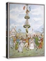 Country People Dance Round the Maypole the Girls Ducking in and out of the Ring Formed by the Men-E. Casella-Stretched Canvas