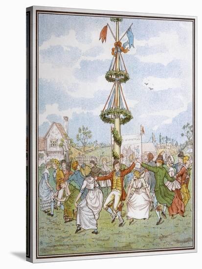 Country People Dance Round the Maypole the Girls Ducking in and out of the Ring Formed by the Men-E. Casella-Stretched Canvas