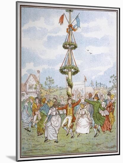Country People Dance Round the Maypole the Girls Ducking in and out of the Ring Formed by the Men-E. Casella-Mounted Art Print
