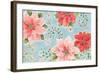 Country Poinsettias I Blue-Daphne Brissonnet-Framed Art Print