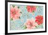 Country Poinsettias I Blue-Daphne Brissonnet-Framed Art Print