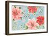 Country Poinsettias I Blue-Daphne Brissonnet-Framed Premium Giclee Print