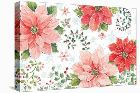 Country Poinsettias I-Daphne Brissonnet-Stretched Canvas