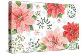 Country Poinsettias I-Daphne Brissonnet-Stretched Canvas