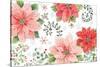 Country Poinsettias I-Daphne Brissonnet-Stretched Canvas