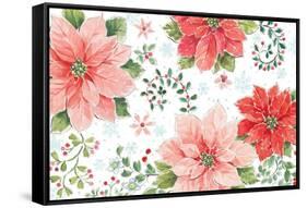 Country Poinsettias I-Daphne Brissonnet-Framed Stretched Canvas