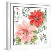 Country Poinsettias II-Daphne Brissonnet-Framed Art Print