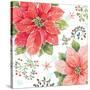 Country Poinsettias III-Daphne Brissonnet-Stretched Canvas