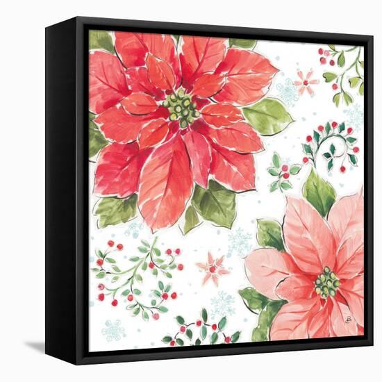 Country Poinsettias III-Daphne Brissonnet-Framed Stretched Canvas