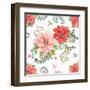 Country Poinsettias Step 01A-Daphne Brissonnet-Framed Art Print