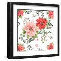 Country Poinsettias Step 01A-Daphne Brissonnet-Framed Art Print