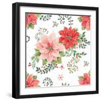 Country Poinsettias Step 01A-Daphne Brissonnet-Framed Art Print