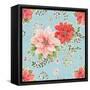 Country Poinsettias Step 01B-Daphne Brissonnet-Framed Stretched Canvas