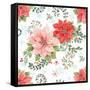 Country Poinsettias Step 01C-Daphne Brissonnet-Framed Stretched Canvas