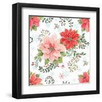 Country Poinsettias Step 01C-Daphne Brissonnet-Framed Art Print